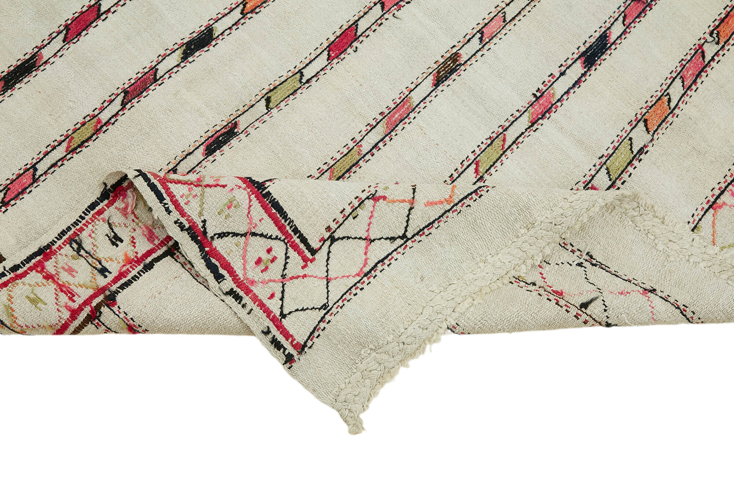 5x10 White Hemp Kilim Rug - 44855