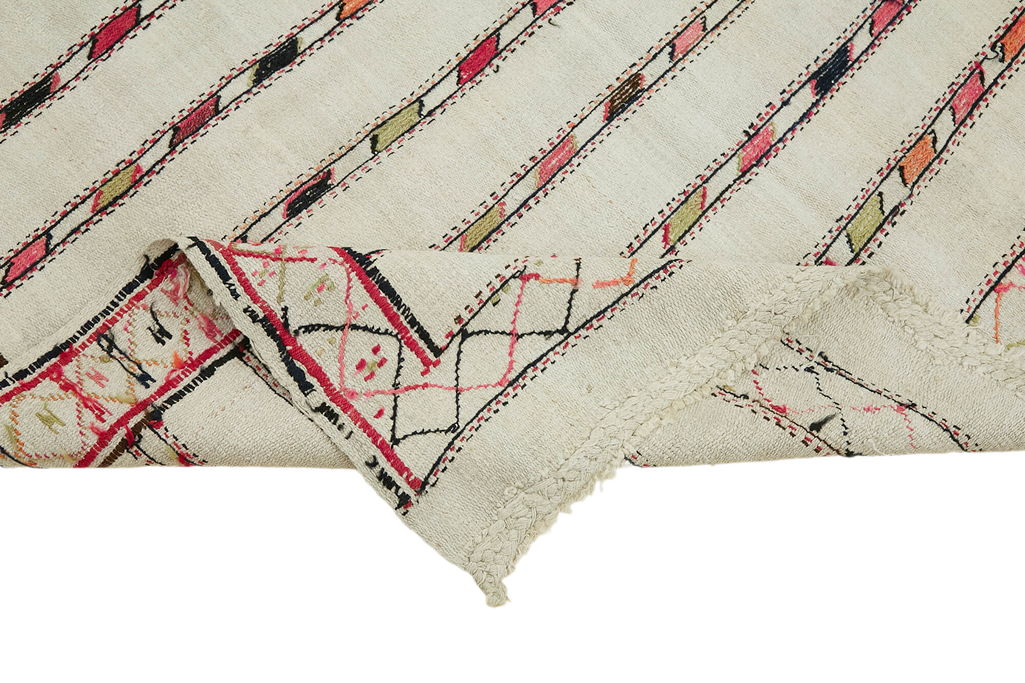 5x10 White Hemp Kilim Rug - 44855
