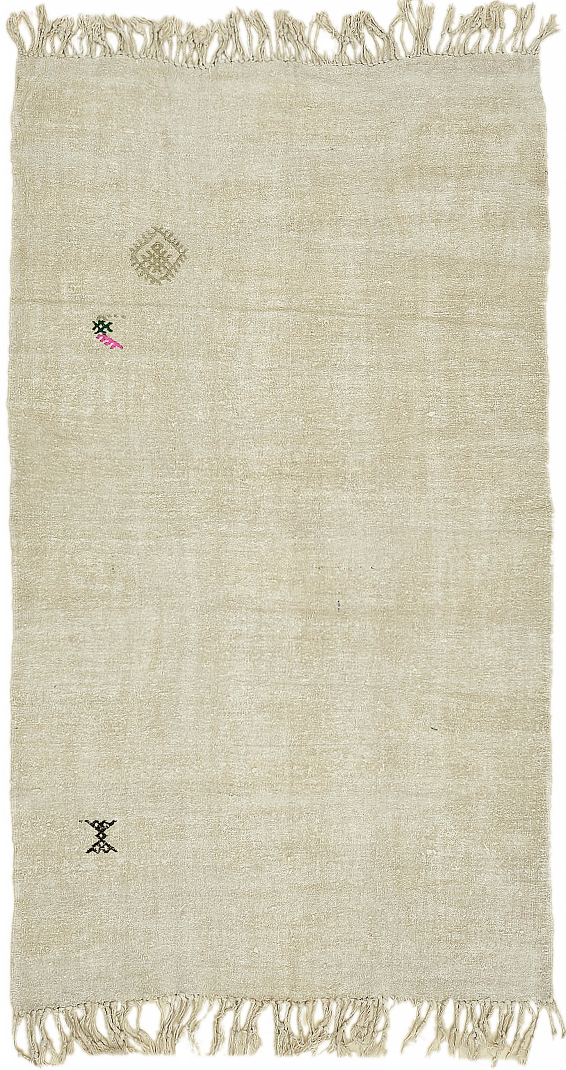 5x9 White Hemp Kilim Rug - 44856