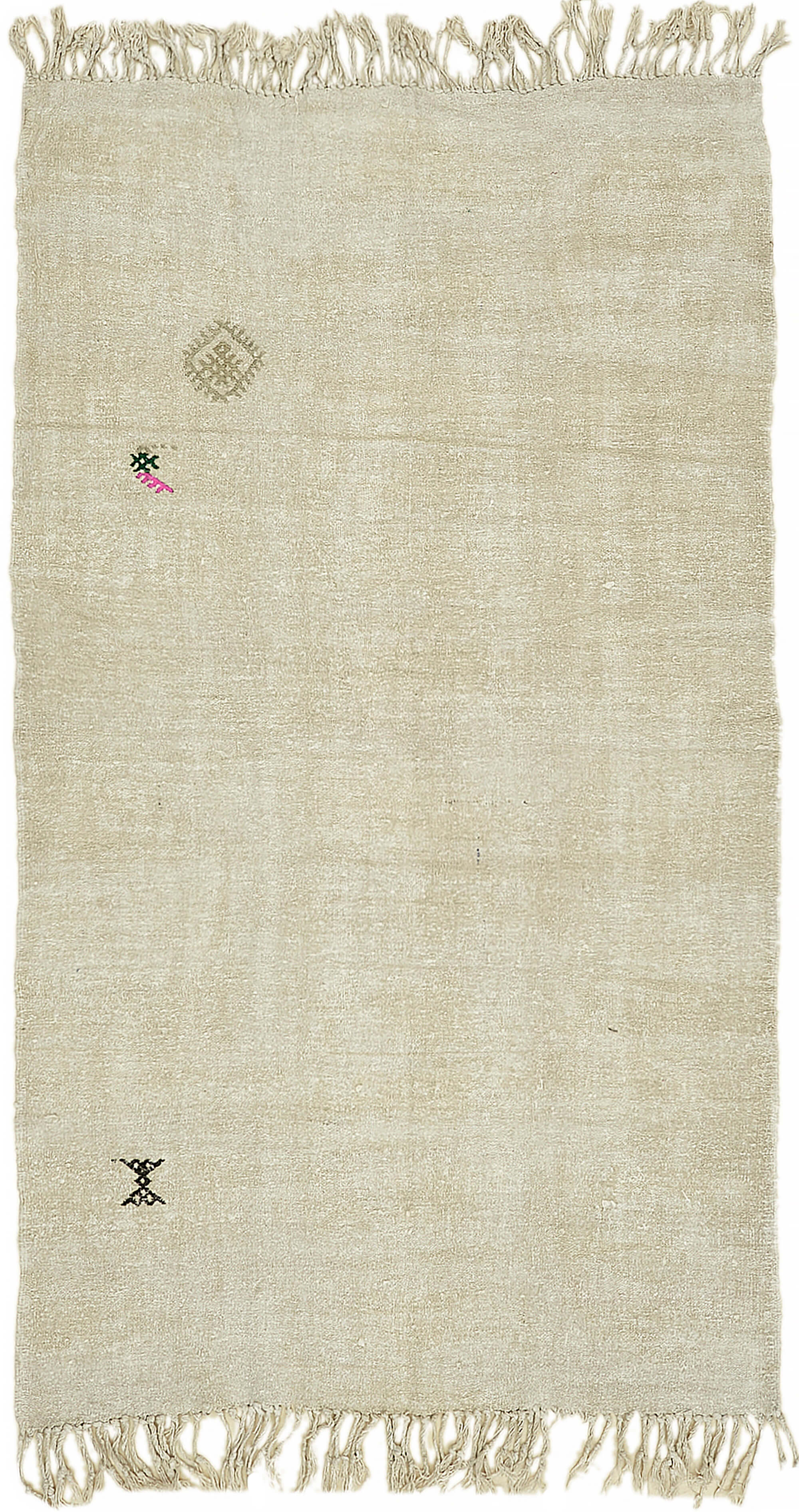 5x9 White Hemp Kilim Rug - 44856