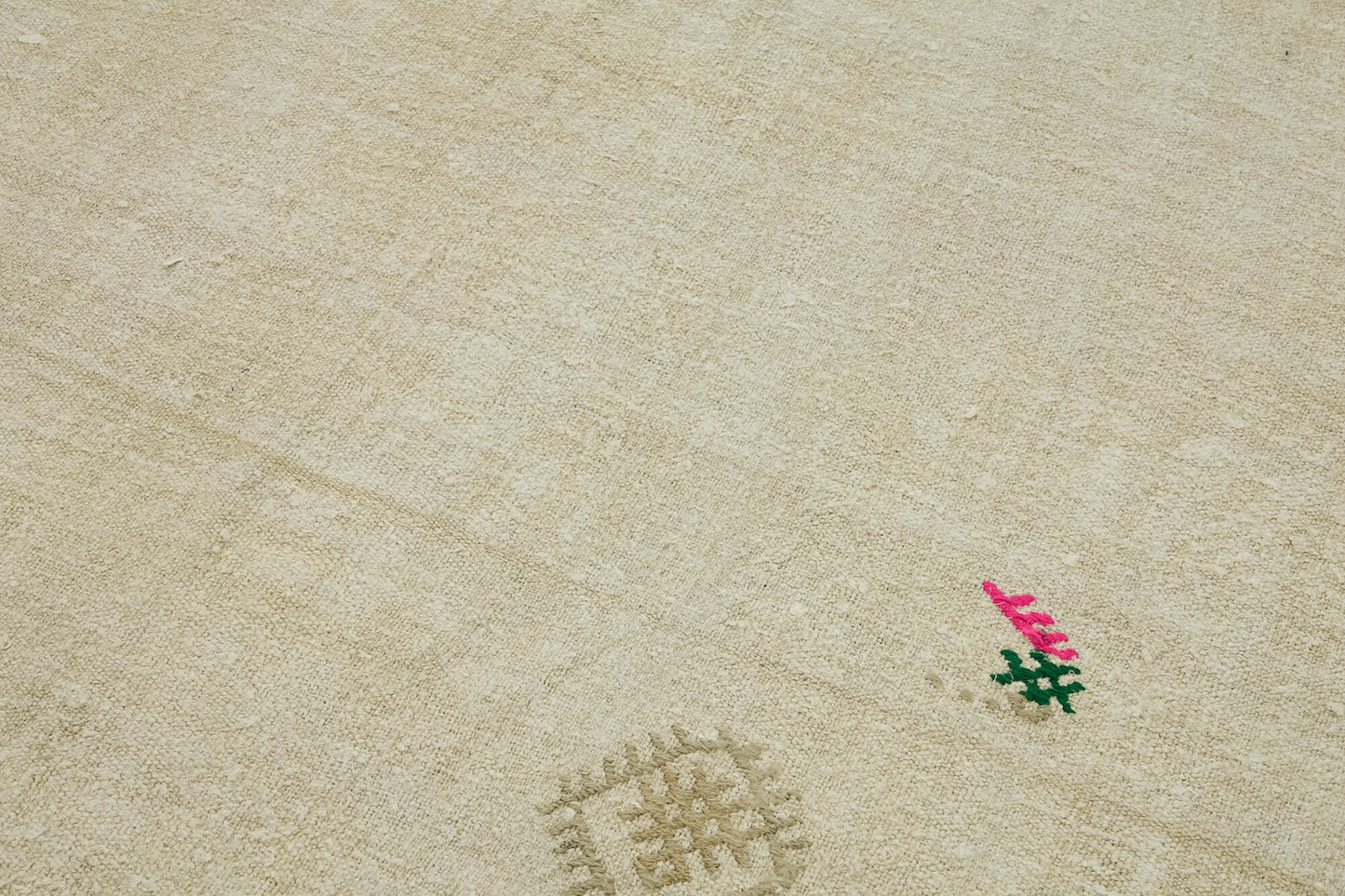 5x9 White Hemp Kilim Rug - 44856