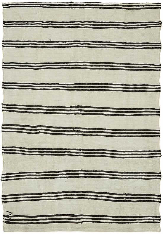 5x8 White Hemp Kilim Rug - 44857