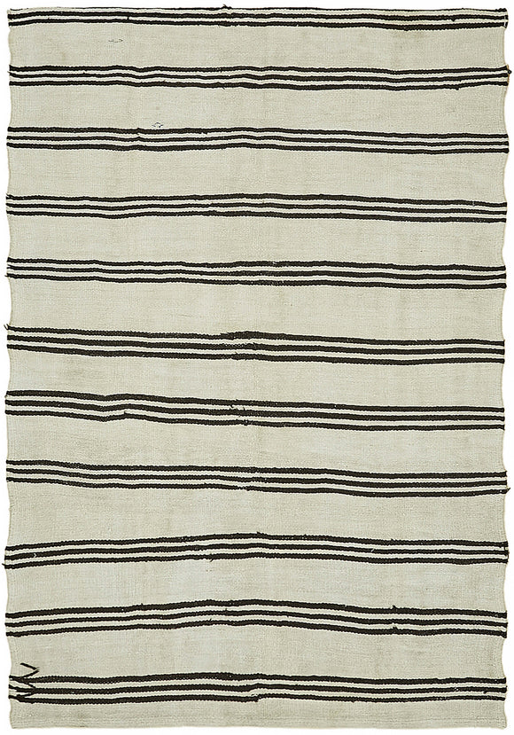 5x8 White Hemp Kilim Rug - 44857