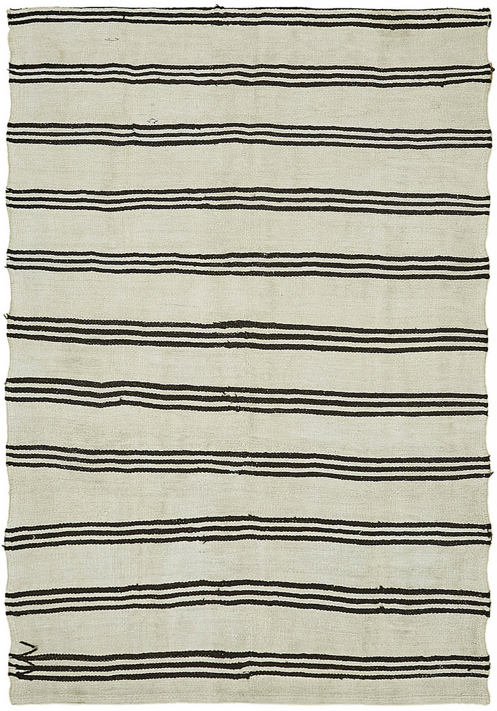 5x8 White Hemp Kilim Rug - 44857