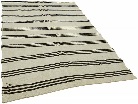 5x8 White Hemp Kilim Rug - 44857