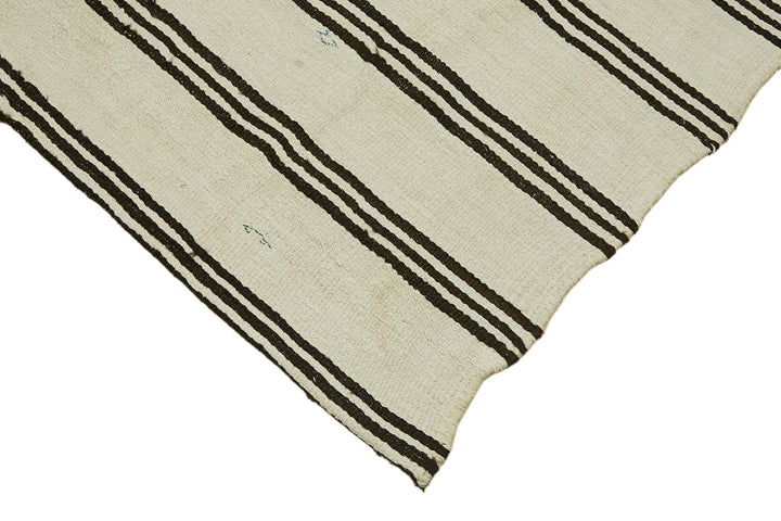 5x8 White Hemp Kilim Rug - 44857