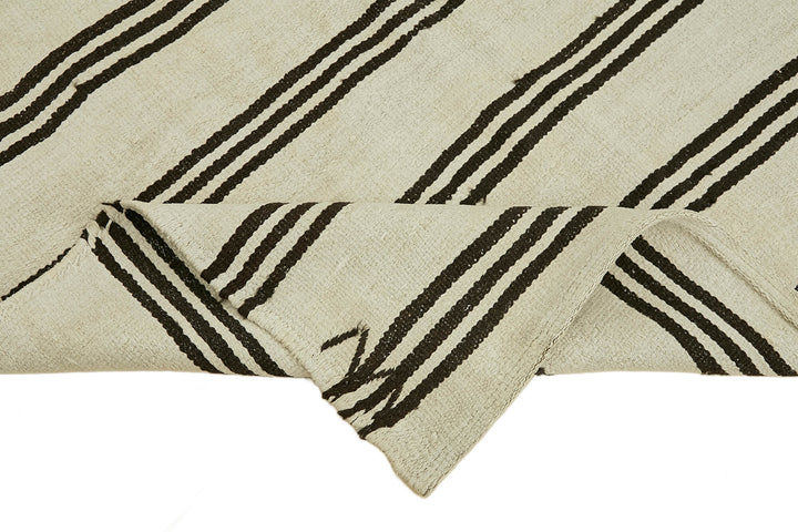 5x8 White Hemp Kilim Rug - 44857