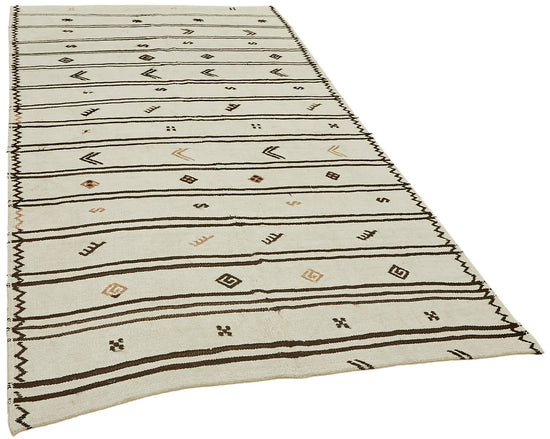 6x9 White Hemp Kilim Rug - 44860