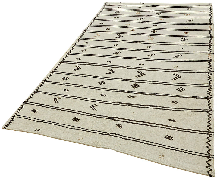 6x9 White Hemp Kilim Rug - 44860