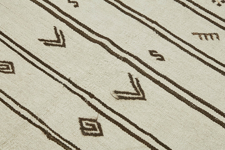 6x9 White Hemp Kilim Rug - 44860