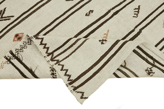 6x9 White Hemp Kilim Rug - 44860