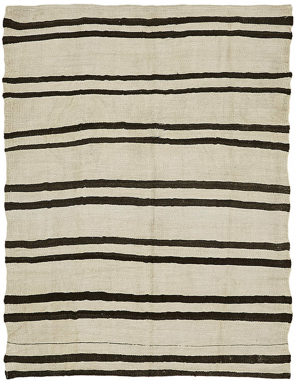 5x7 White Hemp Kilim Rug - 44861