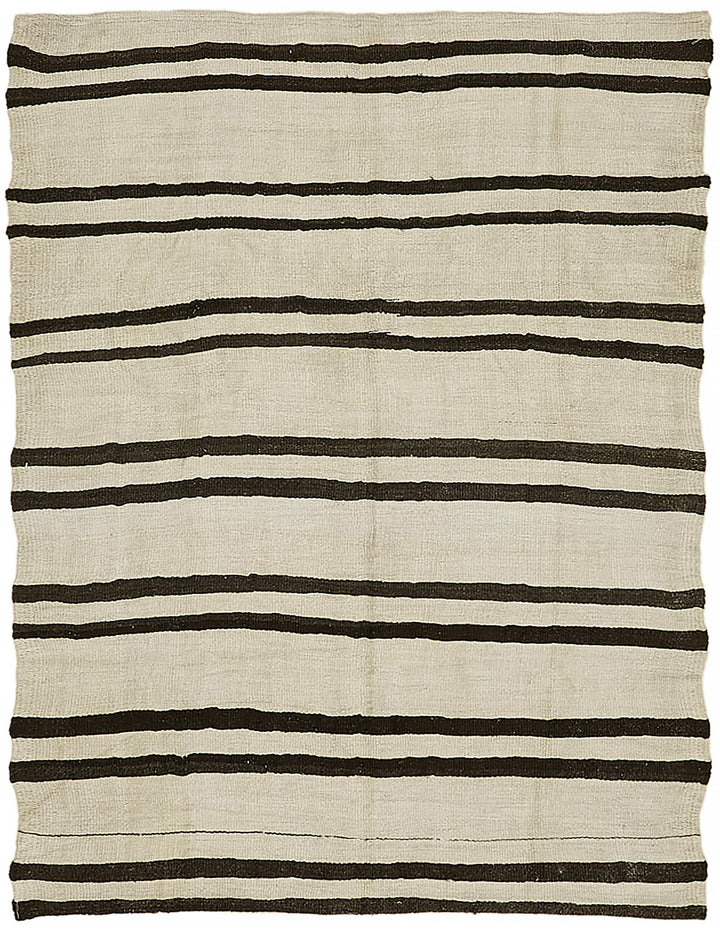 5x7 White Hemp Kilim Rug - 44861