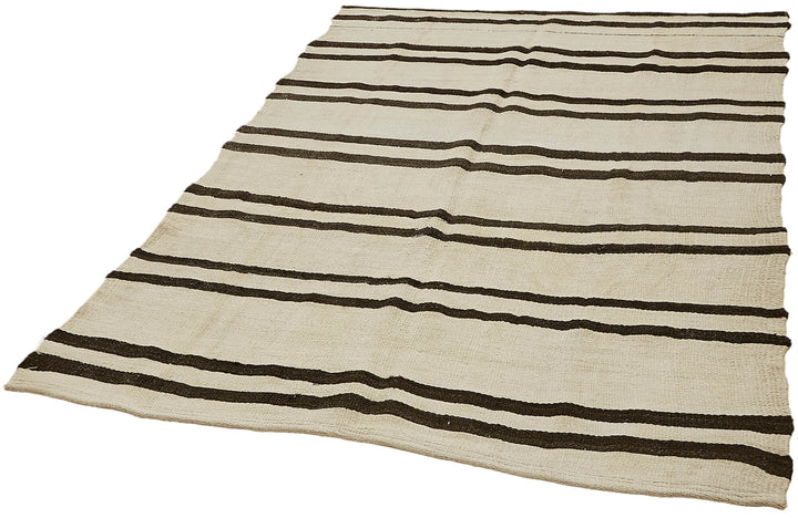 5x7 White Hemp Kilim Rug - 44861