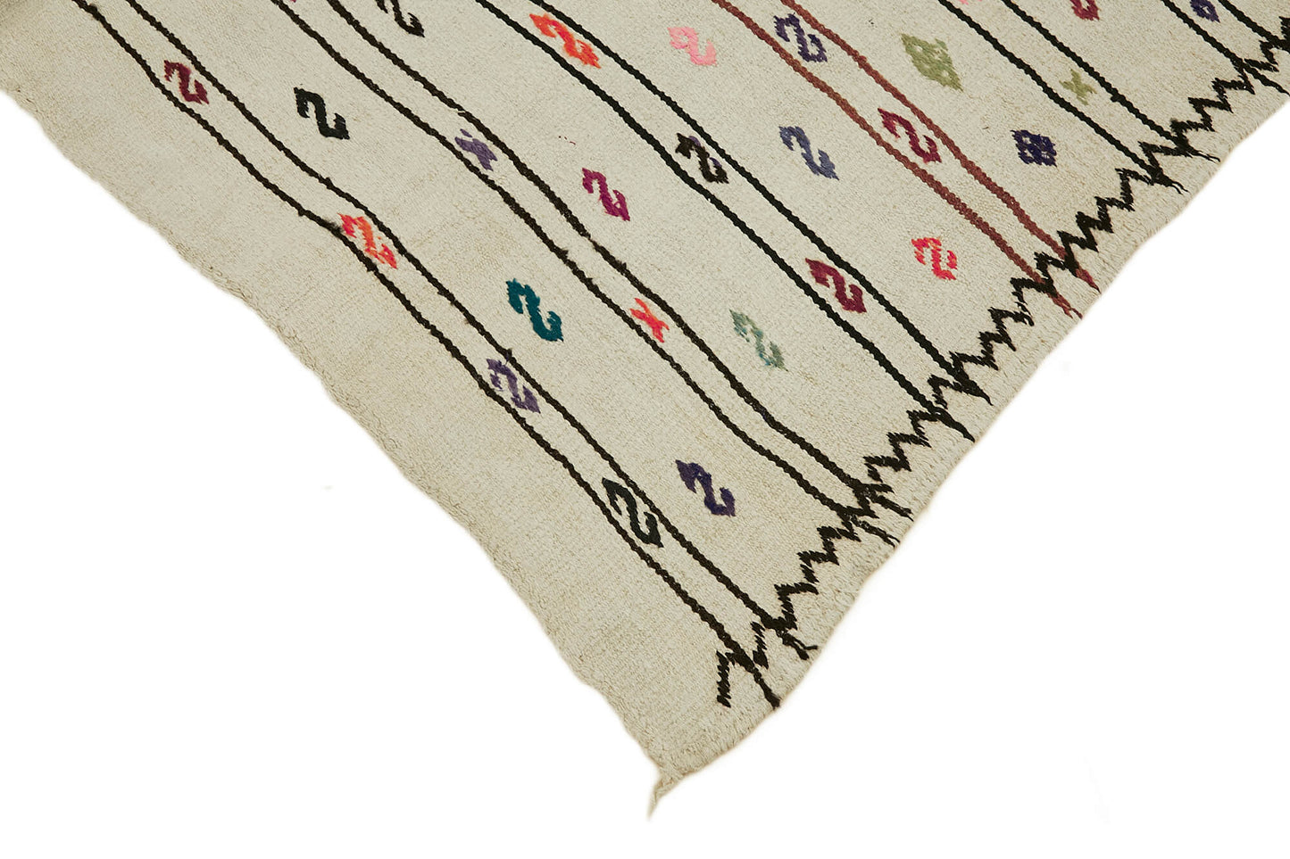 5x11 White Hemp Kilim Rug - 44866