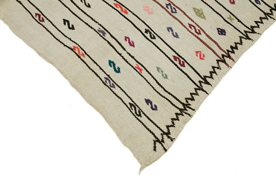 5x11 White Hemp Kilim Rug - 44866