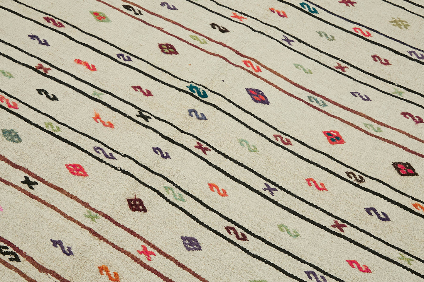 5x11 White Hemp Kilim Rug - 44866