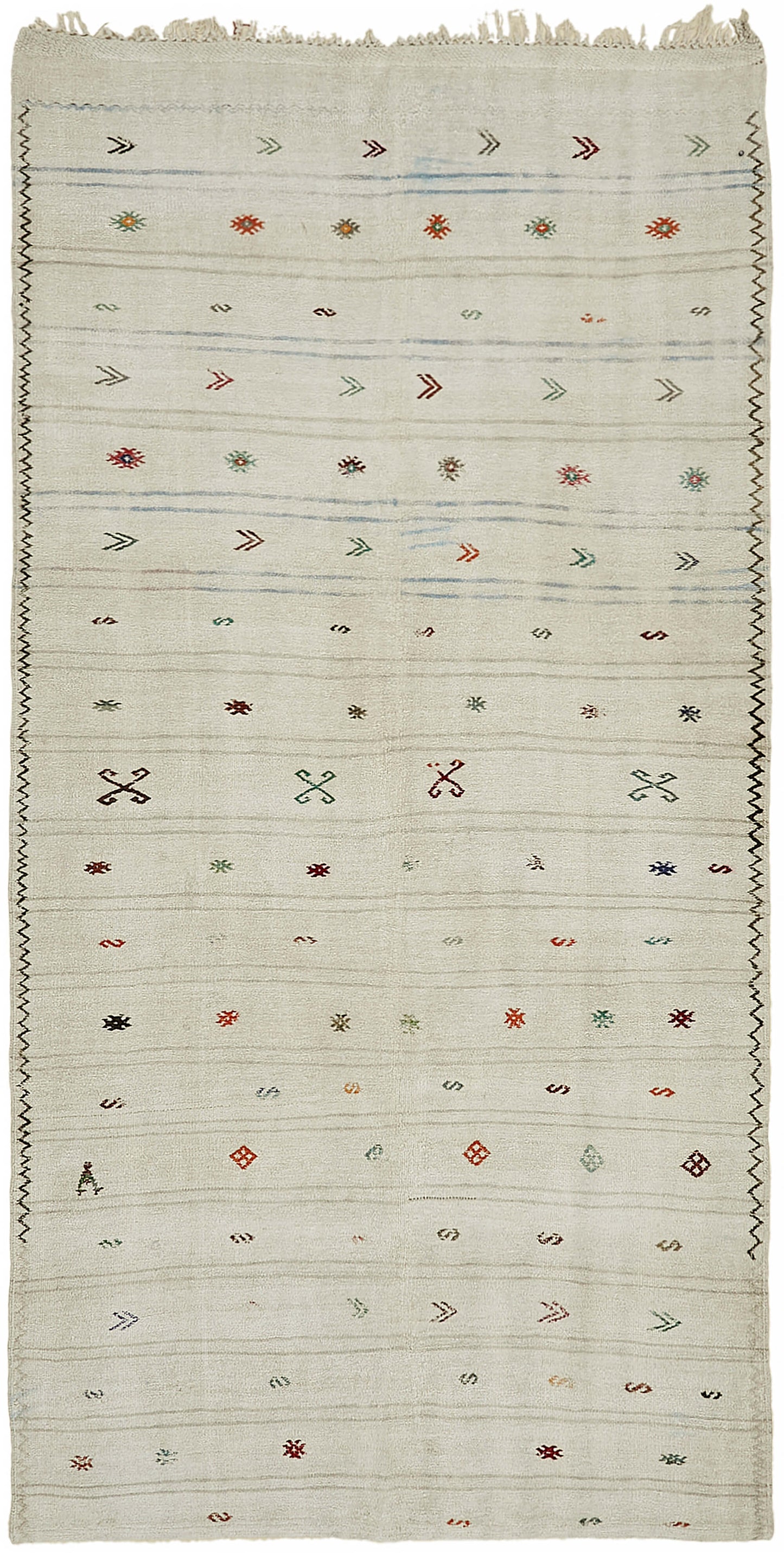 6x11 White Hemp Kilim Rug - 44867