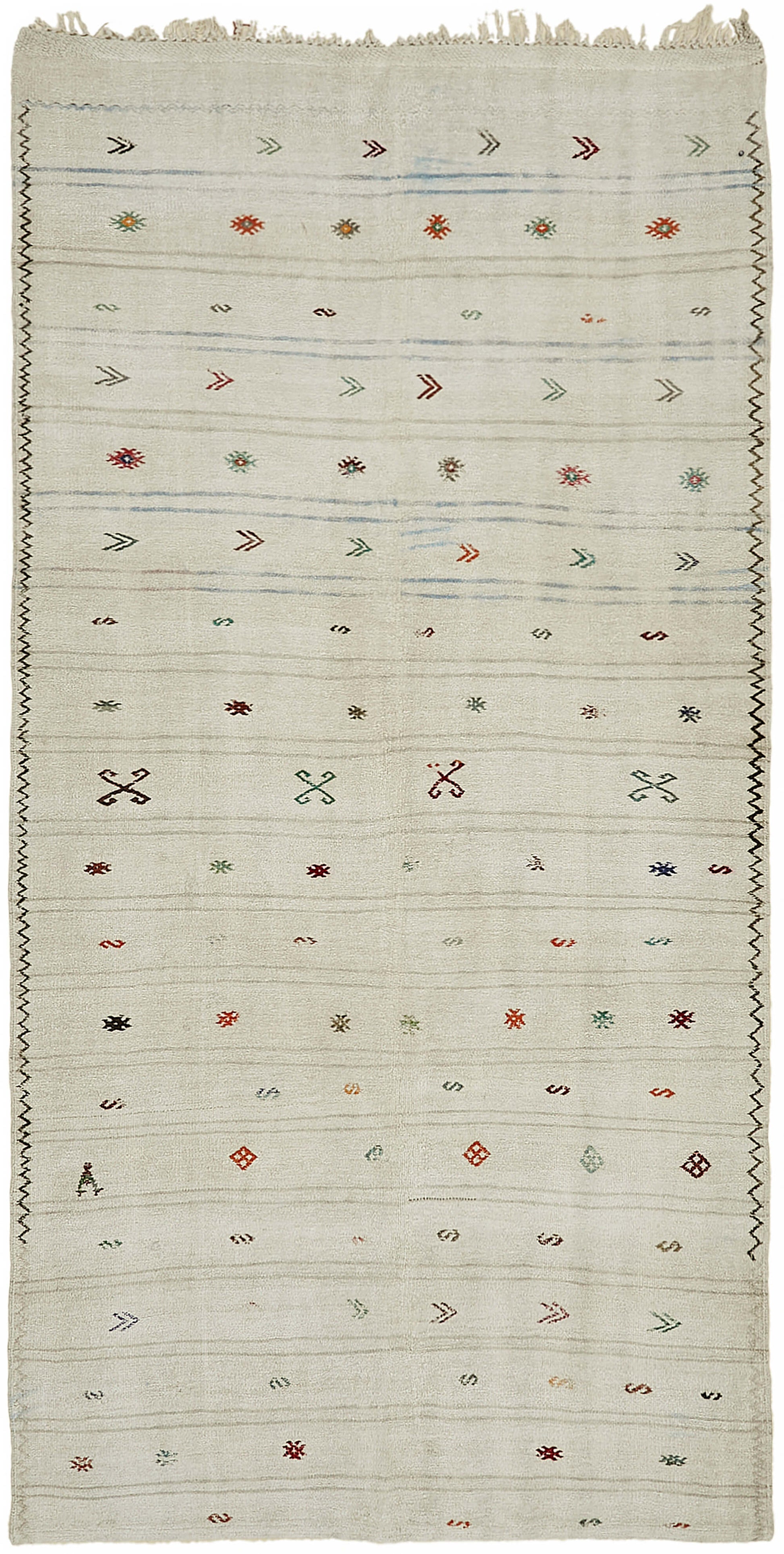 6x11 White Hemp Kilim Rug - 44867