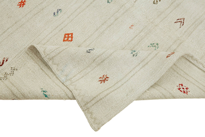 6x11 White Hemp Kilim Rug - 44867