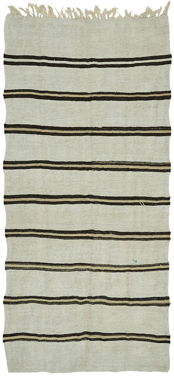 5x10 White Hemp Kilim Rug - 44870