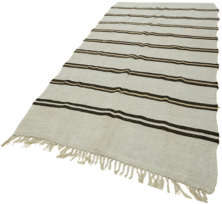 5x10 White Hemp Kilim Rug - 44870
