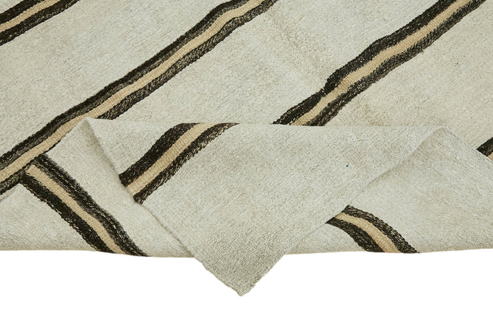 5x10 White Hemp Kilim Rug - 44870