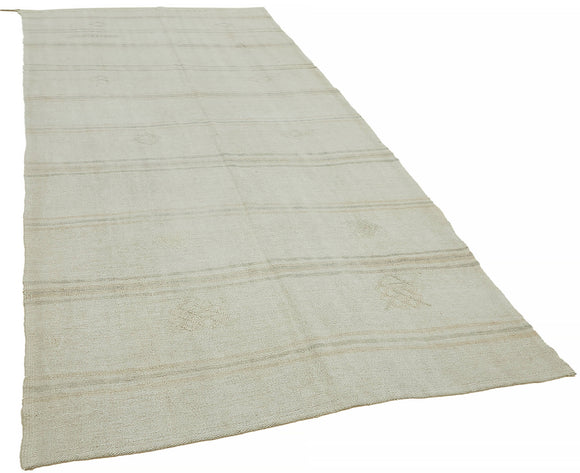 6x11 White Hemp Kilim Rug - 44871