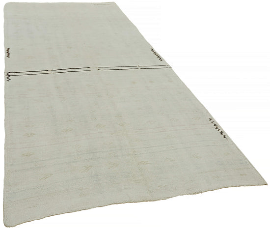 5x11 White Hemp Kilim Rug - 44874