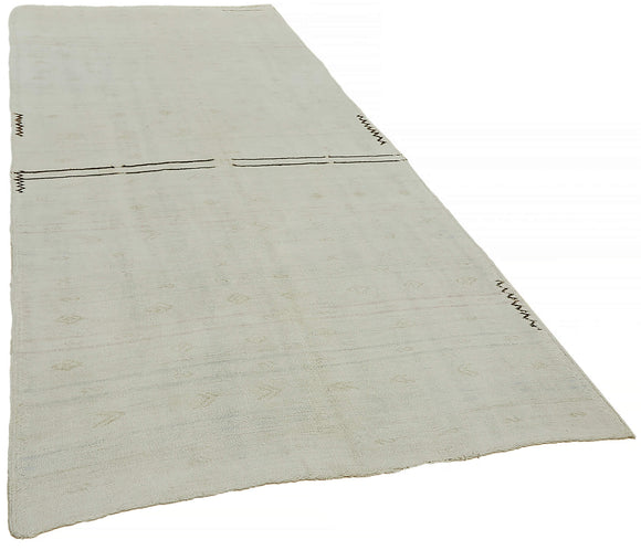 5x11 White Hemp Kilim Rug - 44874
