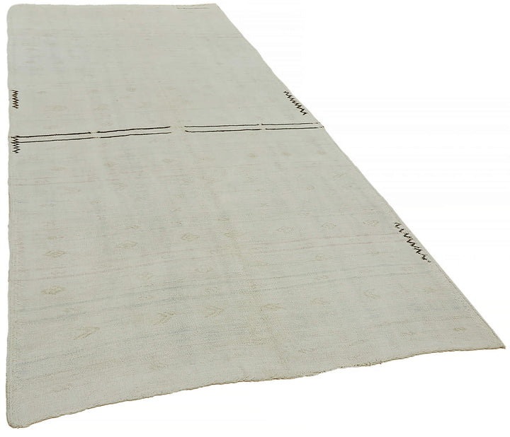 5x11 White Hemp Kilim Rug - 44874