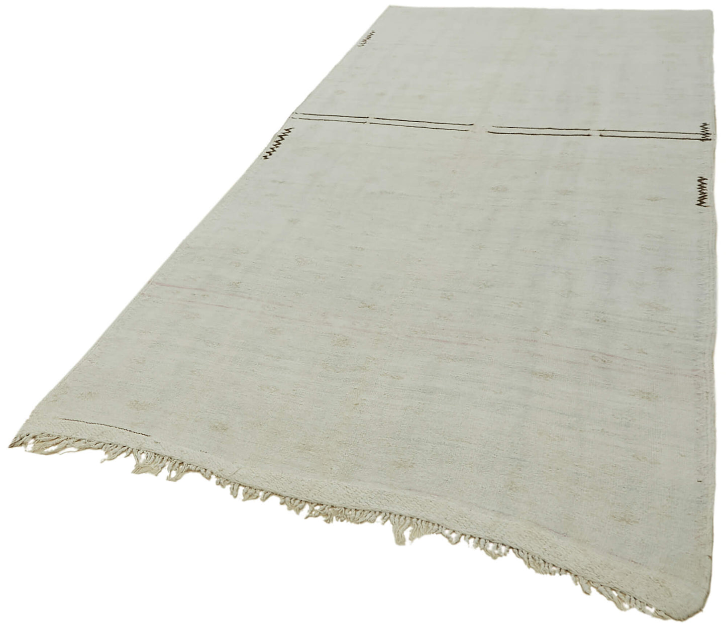 5x11 White Hemp Kilim Rug - 44874