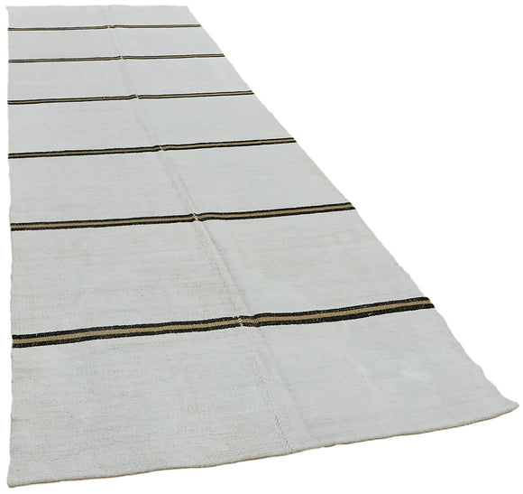 4x12 White Hemp Kilim Rug - 44875