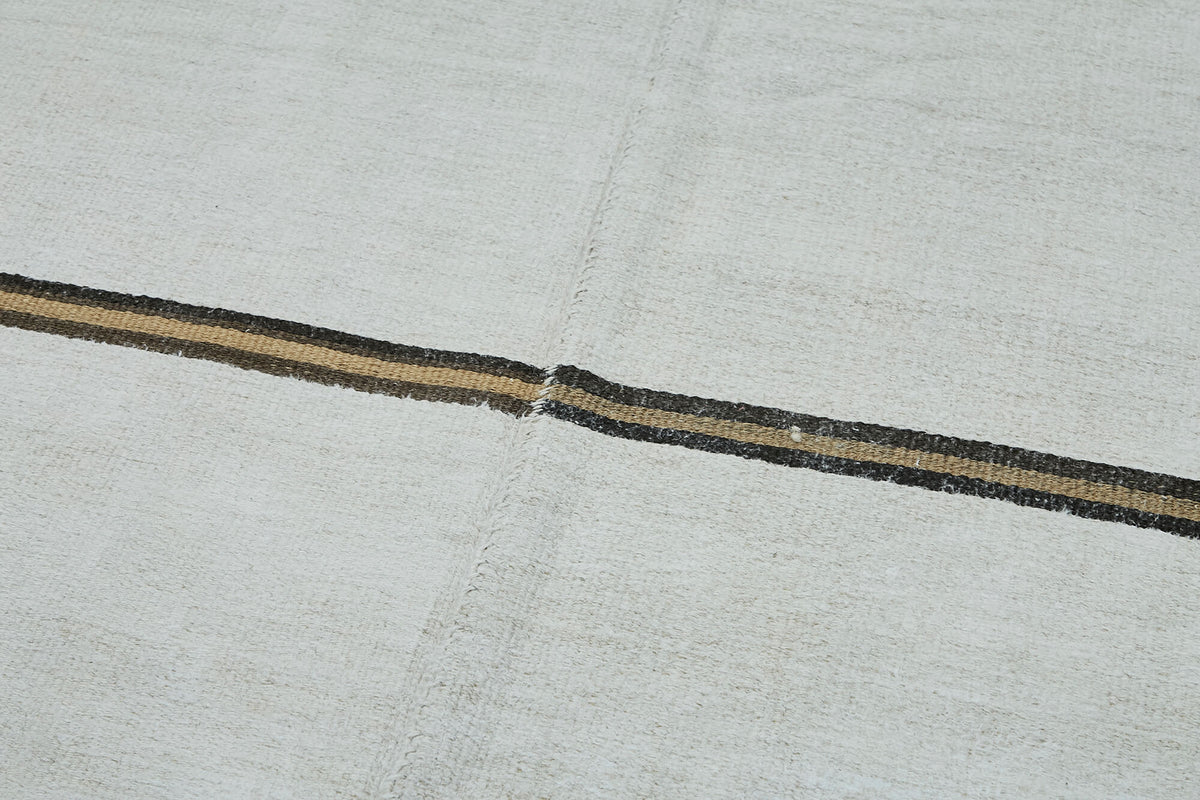 4x12 White Hemp Kilim Rug - 44875