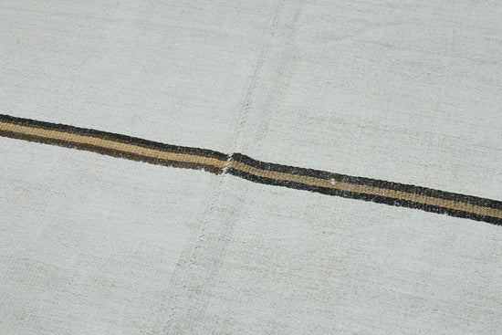 4x12 White Hemp Kilim Rug - 44875