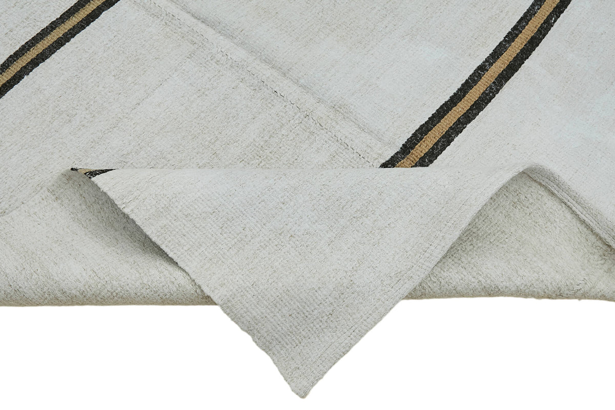 4x12 White Hemp Kilim Rug - 44875