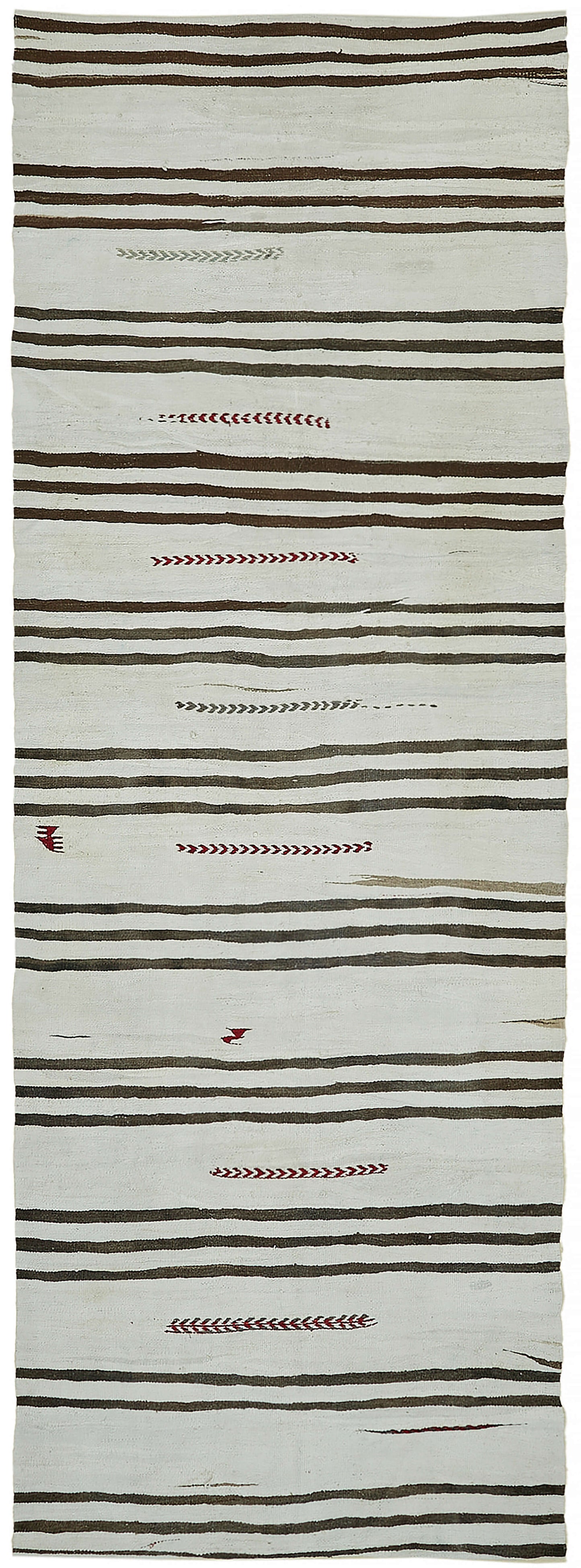 5x13 White Hemp Kilim Rug - 44876