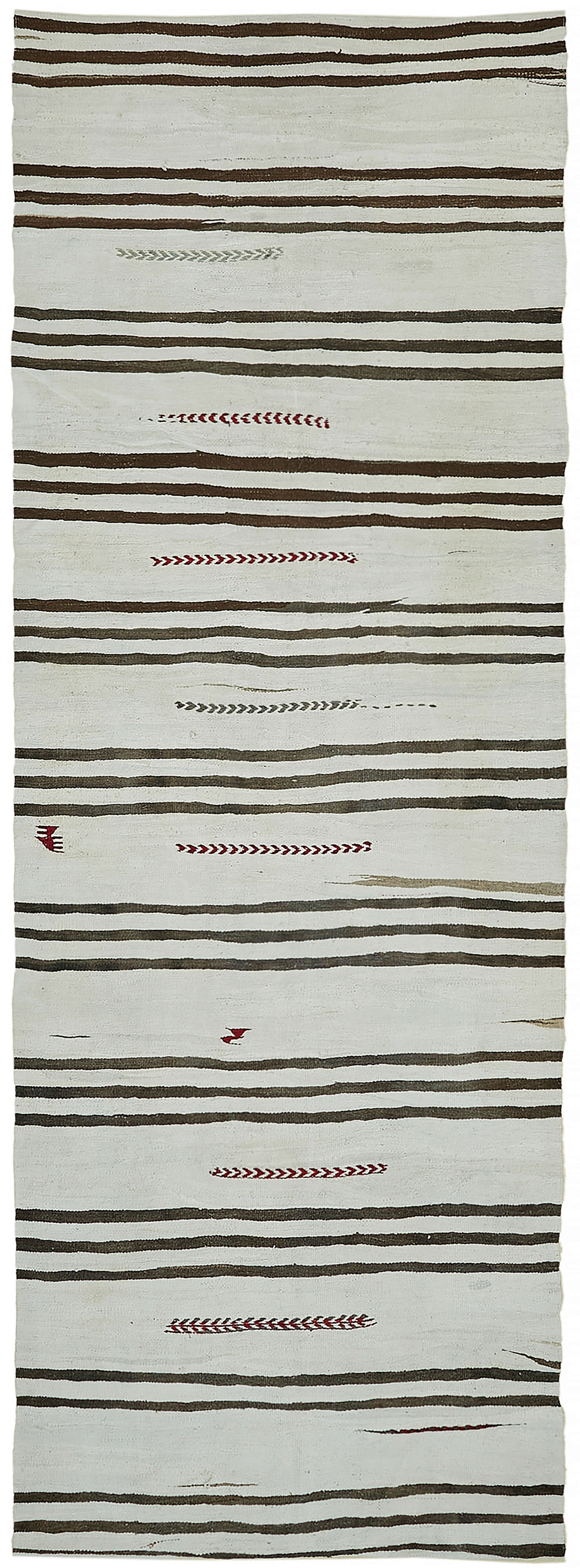 5x13 White Hemp Kilim Rug - 44876