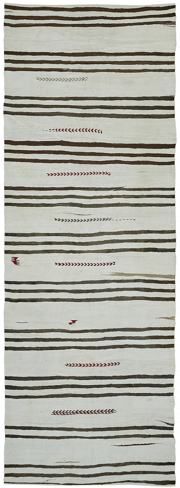 5x13 White Hemp Kilim Rug - 44876