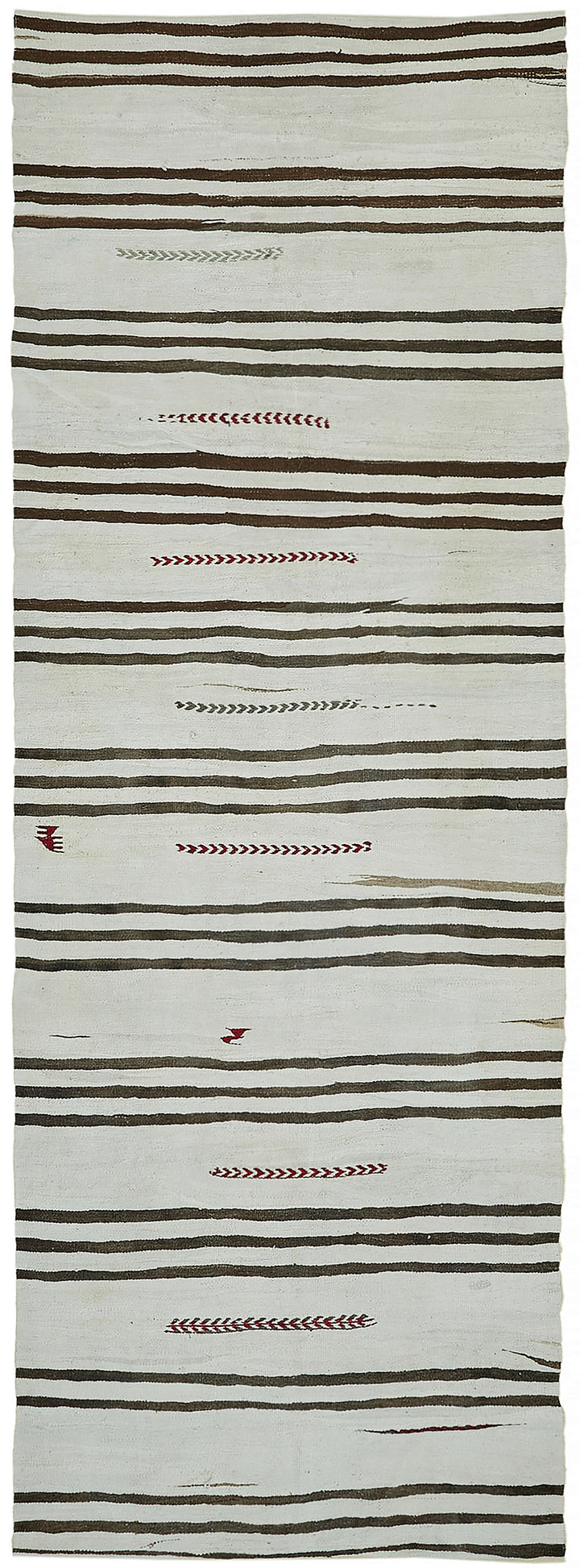 5x13 White Hemp Kilim Rug - 44876