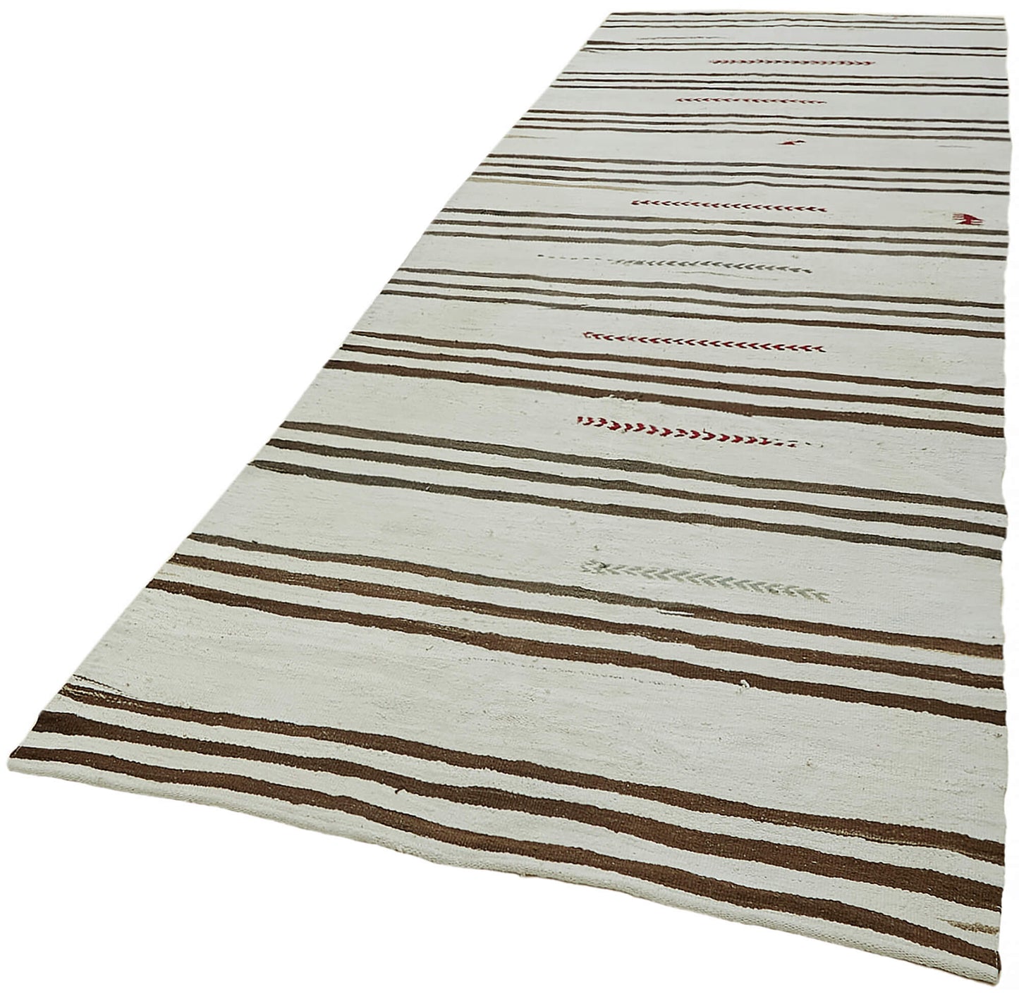 5x13 White Hemp Kilim Rug - 44876