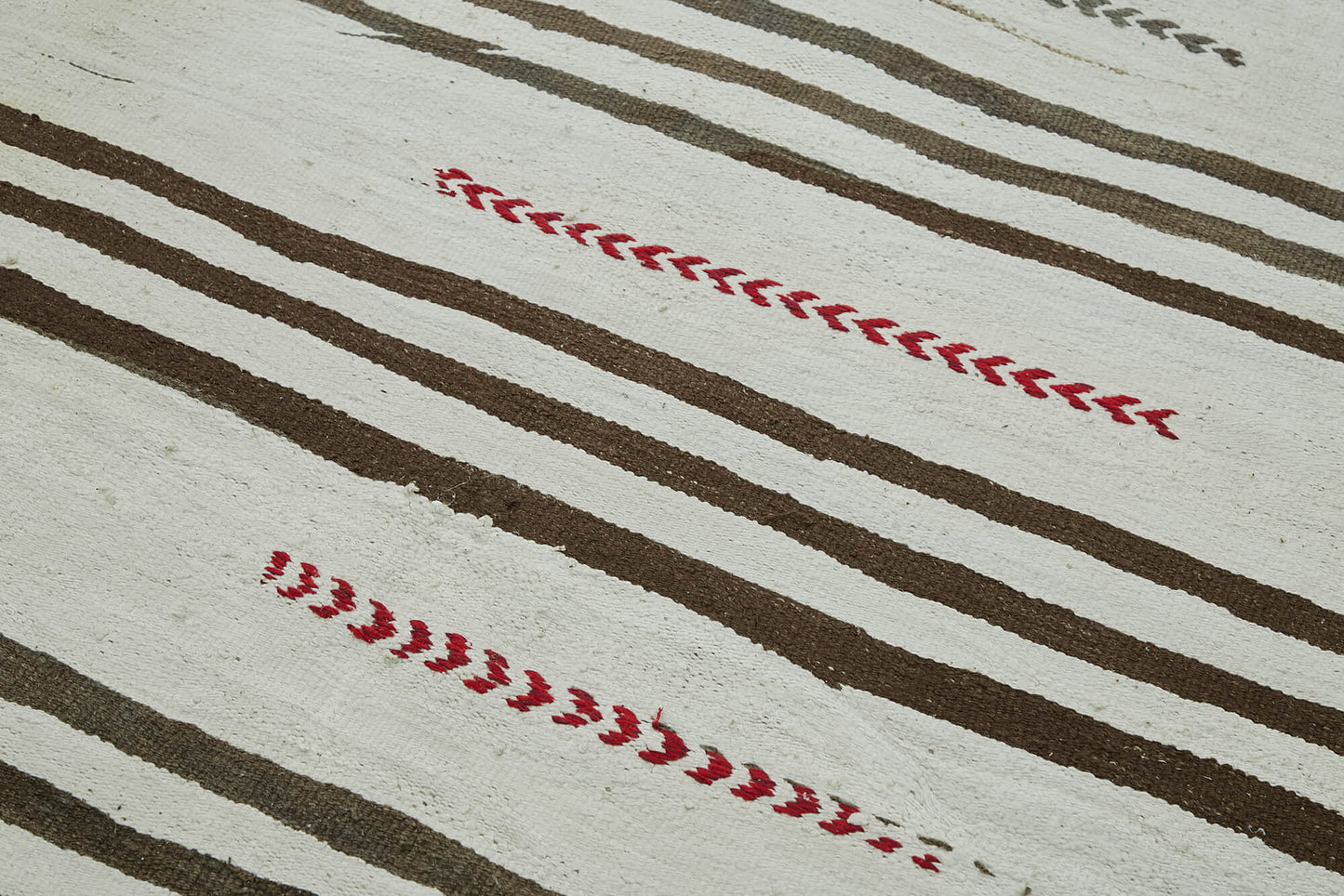 5x13 White Hemp Kilim Rug - 44876