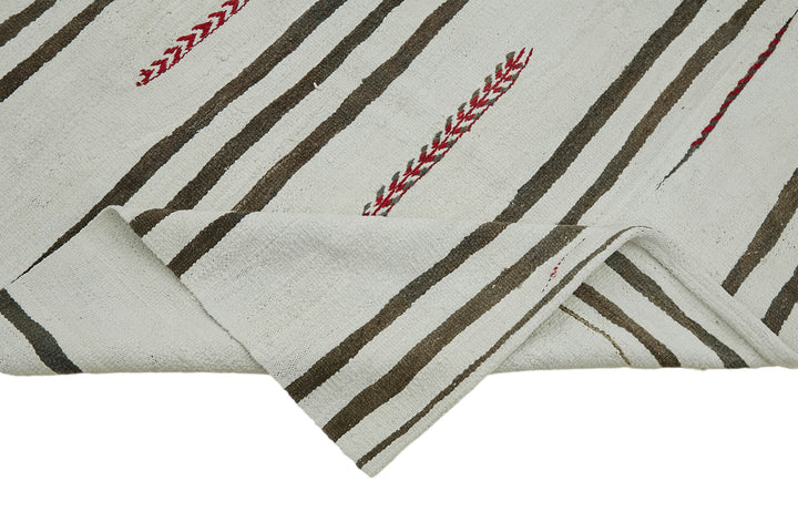 5x13 White Hemp Kilim Rug - 44876