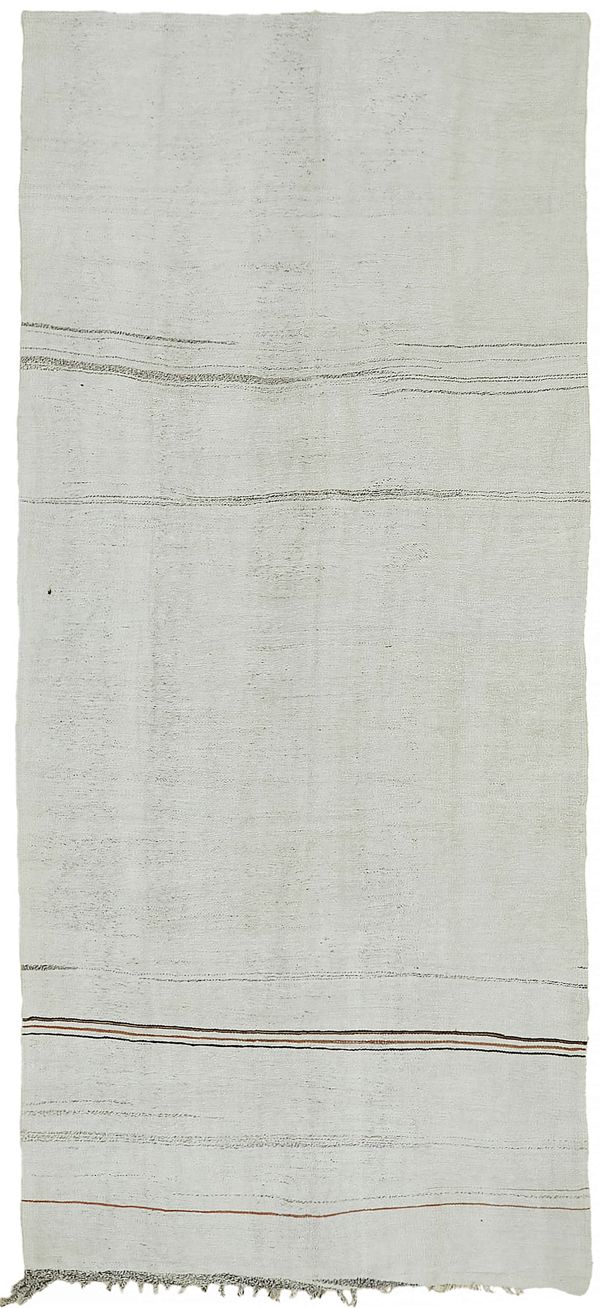 5x11 White Hemp Kilim Rug - 44877