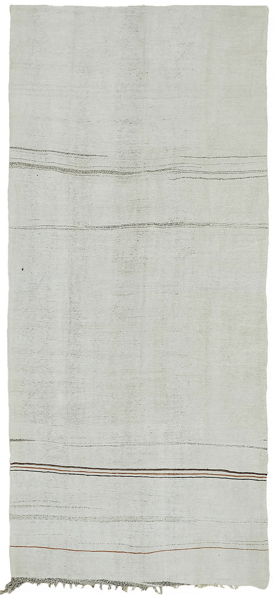 5x11 White Hemp Kilim Rug - 44877