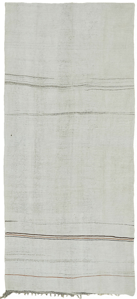 5x11 White Hemp Kilim Rug - 44877