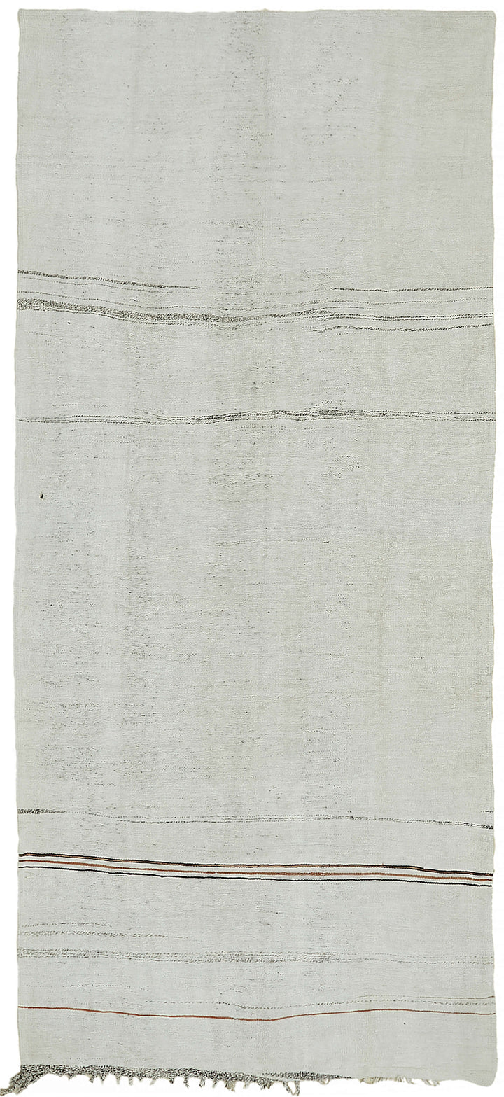 5x11 White Hemp Kilim Rug - 44877