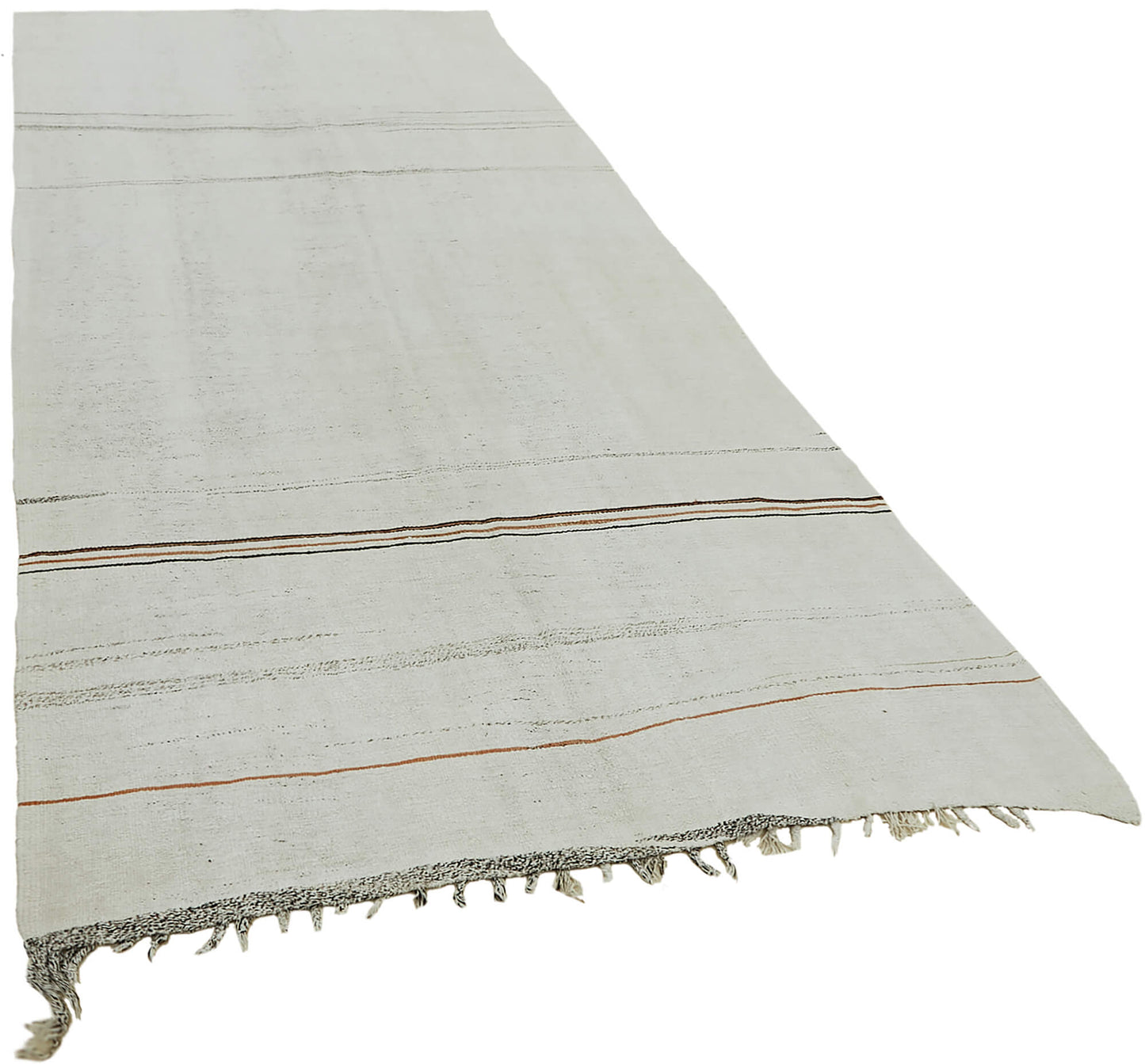 5x11 White Hemp Kilim Rug - 44877