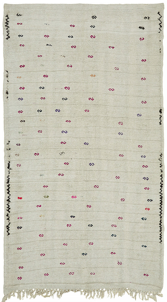 6x10 White Hemp Kilim Rug - 44878