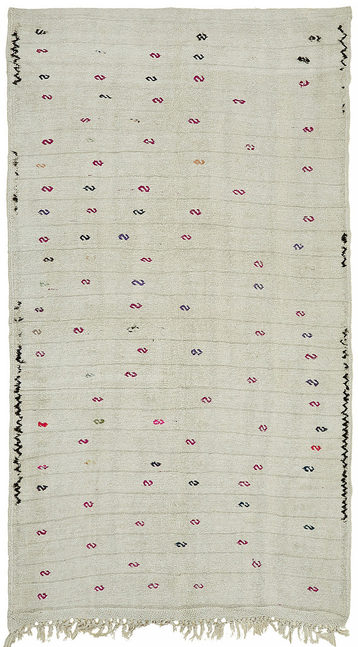 6x10 White Hemp Kilim Rug - 44878